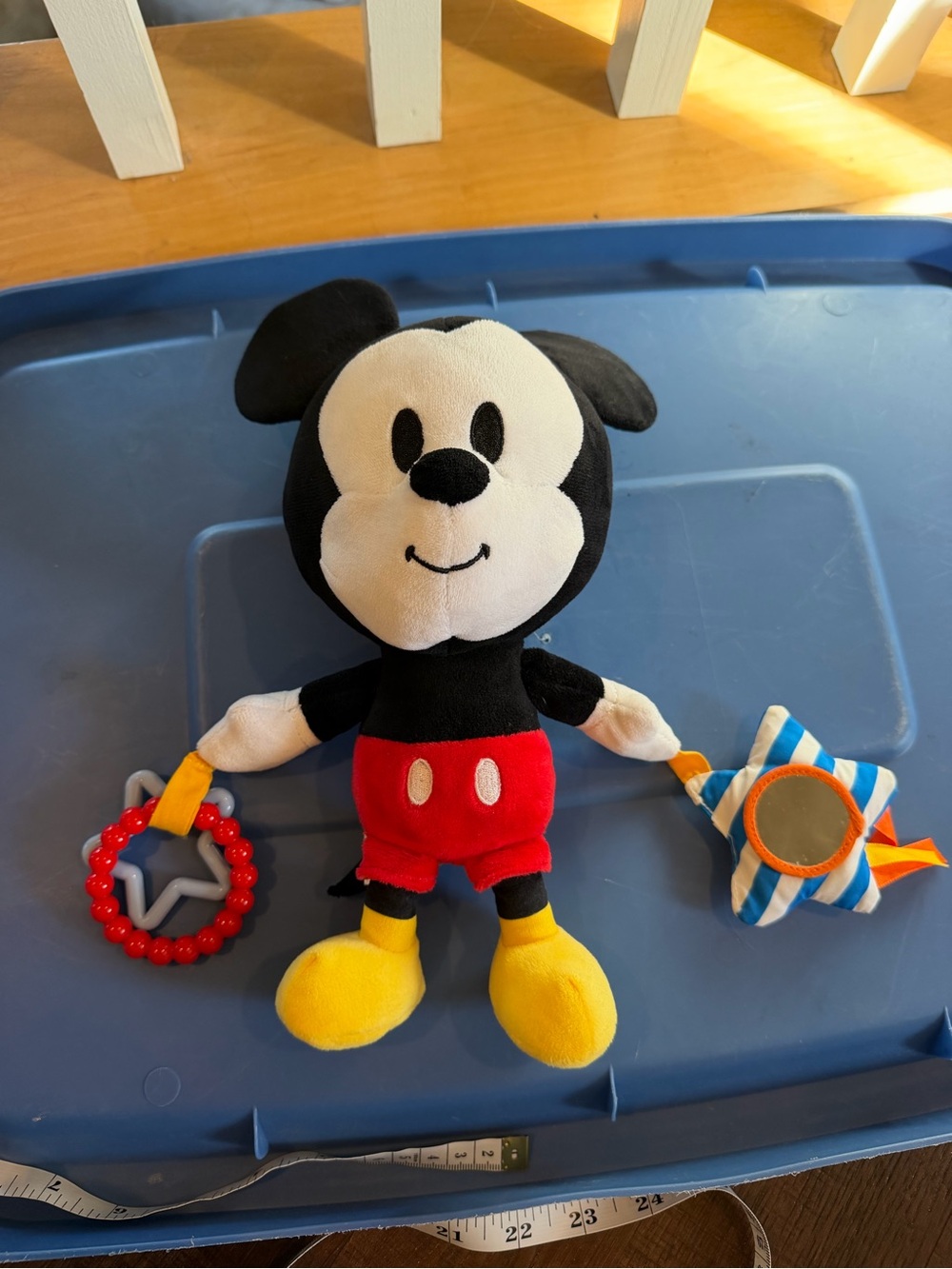 Disney Baby Mickey Mouse On the Go Activity Plush Teething Rings, Crinkle Sounds